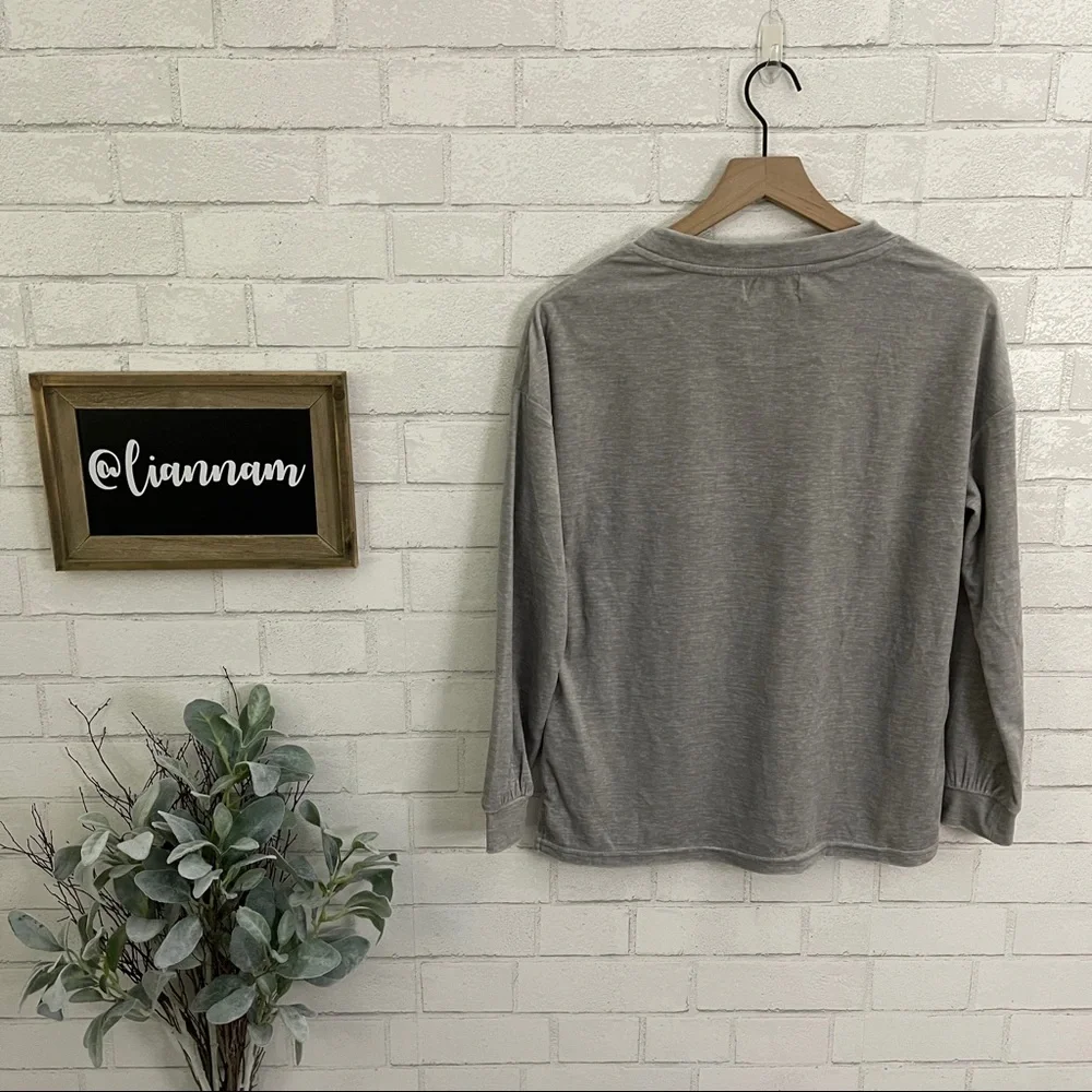 Rae Dunn “Be Kind.” Velour Long Sleeve Top - Picture 8 of 12